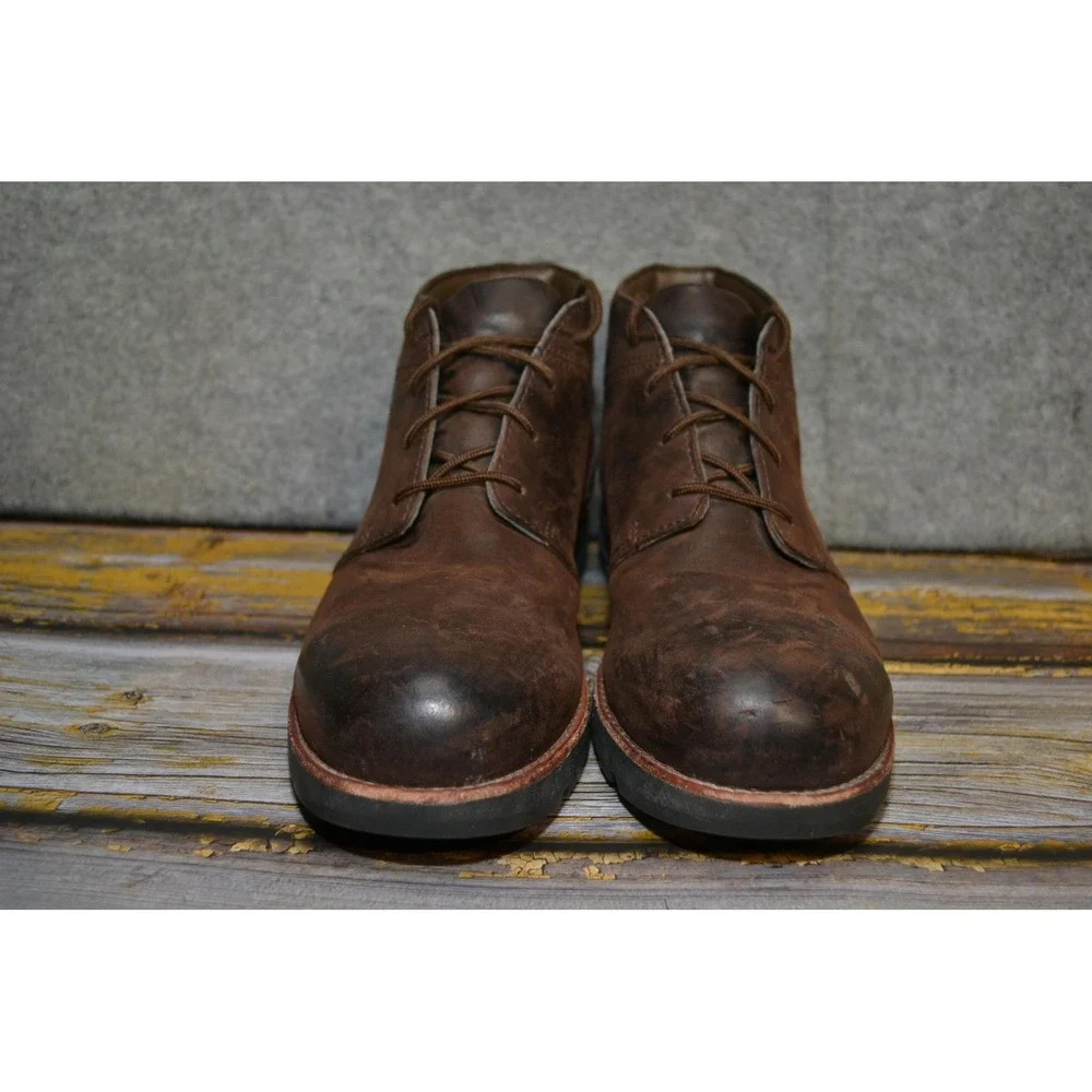 Red Wing Zinc Boots Mens 9.5 Brown Worx Chukka Leather Safety‎ Toe Ankle Work